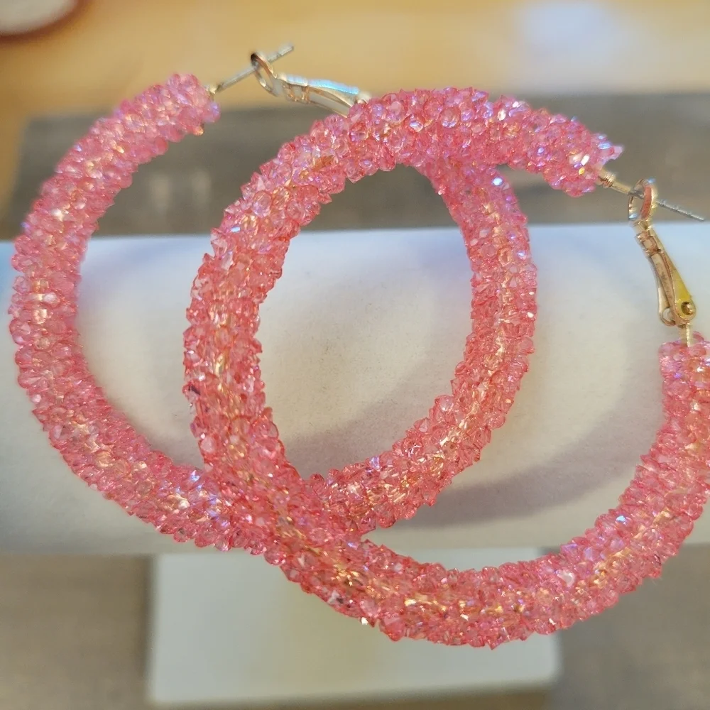 Like Candy! Crushed Resin Hoop Earrings • Colorful • Pierced • Select a Color
